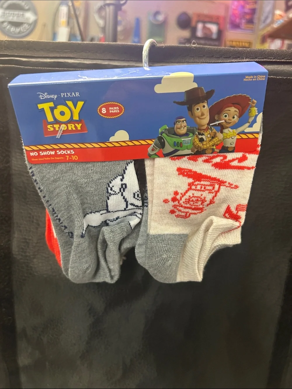 Disney Toy Story Kids No-Show Socks - Gray, Red, White